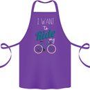I Want to Ride My Bike Cycling Cyclist Cotton Apron 100% Organic Purple