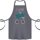 I Want to Ride My Bike Cycling Cyclist Cotton Apron 100% Organic Steel