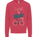 I Want to Ride My Bike Cycling Cyclist Kids Sweatshirt Jumper Heliconia