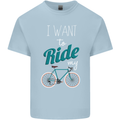 I Want to Ride My Bike Cycling Cyclist Kids T-Shirt Childrens Light Blue