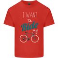 I Want to Ride My Bike Cycling Cyclist Kids T-Shirt Childrens Red