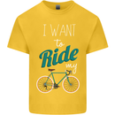 I Want to Ride My Bike Cycling Cyclist Kids T-Shirt Childrens Yellow
