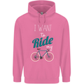 I Want to Ride My Bike Cycling Cyclist Mens 80% Cotton Hoodie Azelea