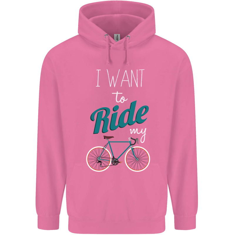 I Want to Ride My Bike Cycling Cyclist Mens 80% Cotton Hoodie Azelea