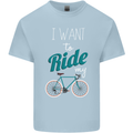 I Want to Ride My Bike Cycling Cyclist Mens Cotton T-Shirt Tee Top Light Blue