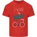 I Want to Ride My Bike Cycling Cyclist Mens Cotton T-Shirt Tee Top Red