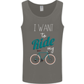 I Want to Ride My Bike Cycling Cyclist Mens Vest Tank Top Charcoal