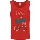 I Want to Ride My Bike Cycling Cyclist Mens Vest Tank Top Red