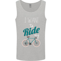 I Want to Ride My Bike Cycling Cyclist Mens Vest Tank Top Sports Grey