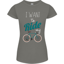 I Want to Ride My Bike Cycling Cyclist Womens Petite Cut T-Shirt Charcoal