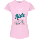 I Want to Ride My Bike Cycling Cyclist Womens Petite Cut T-Shirt Light Pink