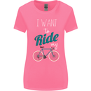 I Want to Ride My Bike Cycling Cyclist Womens Wider Cut T-Shirt Azalea