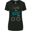 I Want to Ride My Bike Cycling Cyclist Womens Wider Cut T-Shirt Black