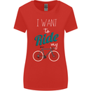 I Want to Ride My Bike Cycling Cyclist Womens Wider Cut T-Shirt Red