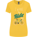 I Want to Ride My Bike Cycling Cyclist Womens Wider Cut T-Shirt Yellow
