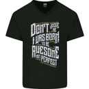 I Was Born to Be Awesome Funny Mens V-Neck Cotton T-Shirt Black