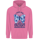 I Wear Blue For Autism Butterfly Autistic Childrens Kids Hoodie Azalea