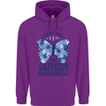 I Wear Blue For Autism Butterfly Autistic Childrens Kids Hoodie Purple