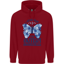 I Wear Blue For Autism Butterfly Autistic Childrens Kids Hoodie Red