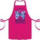 I Wear Blue For Autism Butterfly Autistic Cotton Apron 100% Organic Pink