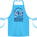 I Wear Blue For Autism Butterfly Autistic Cotton Apron 100% Organic Turquoise