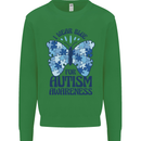 I Wear Blue For Autism Butterfly Autistic Kids Sweatshirt Jumper Irish Green