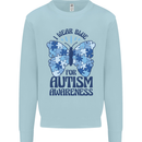 I Wear Blue For Autism Butterfly Autistic Kids Sweatshirt Jumper Light Blue