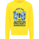 I Wear Blue For Autism Butterfly Autistic Kids Sweatshirt Jumper Yellow