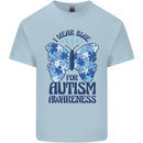I Wear Blue For Autism Butterfly Autistic Kids T-Shirt Childrens Light Blue