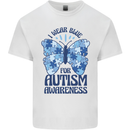 I Wear Blue For Autism Butterfly Autistic Kids T-Shirt Childrens White