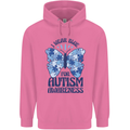 I Wear Blue For Autism Butterfly Autistic Mens 80% Cotton Hoodie Azelea