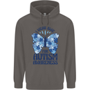 I Wear Blue For Autism Butterfly Autistic Mens 80% Cotton Hoodie Charcoal