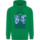 I Wear Blue For Autism Butterfly Autistic Mens 80% Cotton Hoodie Irish Green