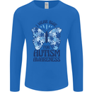 I Wear Blue For Autism Butterfly Autistic Mens Long Sleeve T-Shirt Royal Blue