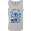 I Wear Blue For Autism Butterfly Autistic Mens Vest Tank Top Sports Grey