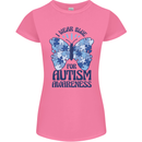 I Wear Blue For Autism Butterfly Autistic Womens Petite Cut T-Shirt Azalea