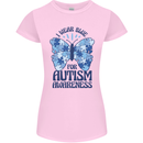 I Wear Blue For Autism Butterfly Autistic Womens Petite Cut T-Shirt Light Pink