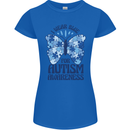 I Wear Blue For Autism Butterfly Autistic Womens Petite Cut T-Shirt Royal Blue