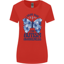 I Wear Blue For Autism Butterfly Autistic Womens Wider Cut T-Shirt Red