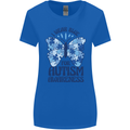 I Wear Blue For Autism Butterfly Autistic Womens Wider Cut T-Shirt Royal Blue