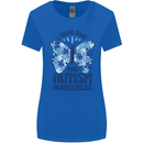 I Wear Blue For Autism Butterfly Autistic Womens Wider Cut T-Shirt Royal Blue