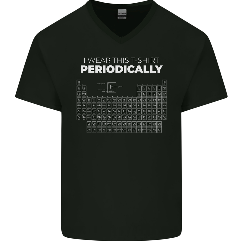 I Wear This Periodically Funny Geek Nerd Mens V-Neck Cotton T-Shirt Black