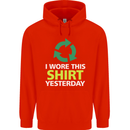 I Wore This Yesterday Funny Environmental Childrens Kids Hoodie Bright Red