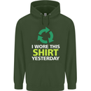 I Wore This Yesterday Funny Environmental Childrens Kids Hoodie Forest Green