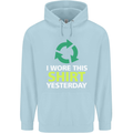 I Wore This Yesterday Funny Environmental Childrens Kids Hoodie Light Blue