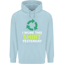 I Wore This Yesterday Funny Environmental Childrens Kids Hoodie Light Blue
