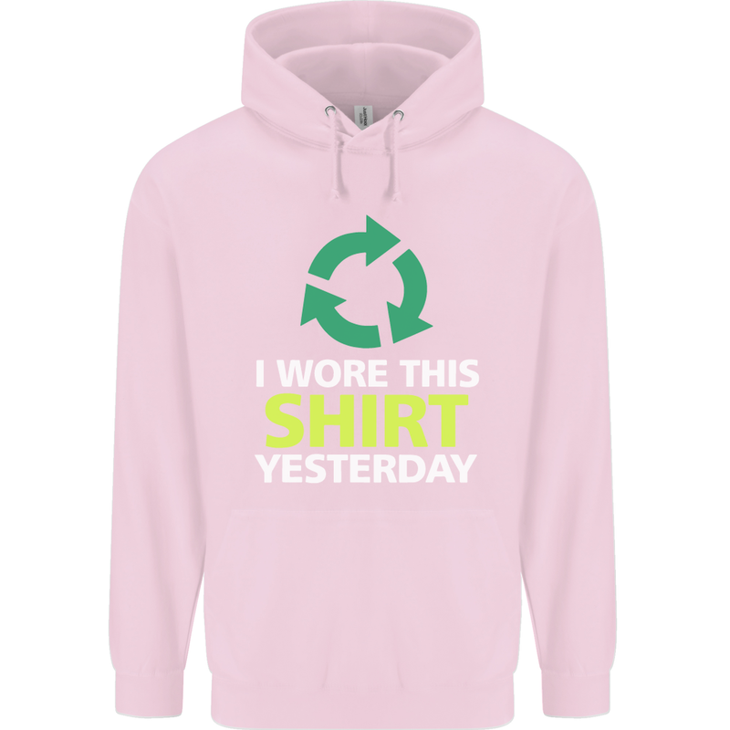 I Wore This Yesterday Funny Environmental Childrens Kids Hoodie Light Pink