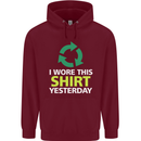 I Wore This Yesterday Funny Environmental Childrens Kids Hoodie Maroon