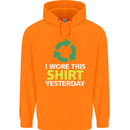 I Wore This Yesterday Funny Environmental Childrens Kids Hoodie Orange