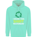 I Wore This Yesterday Funny Environmental Childrens Kids Hoodie Peppermint